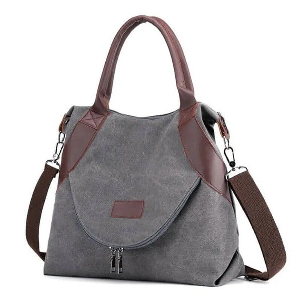 Women's Large Shoulder Bag with Pocket and Zipper