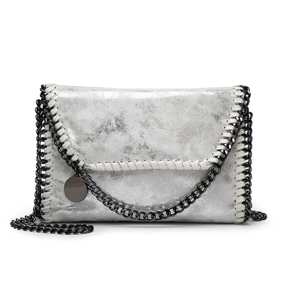 Chic Colour Clutch-Like Crossbody Bag with Detachable Chain Strap for Women