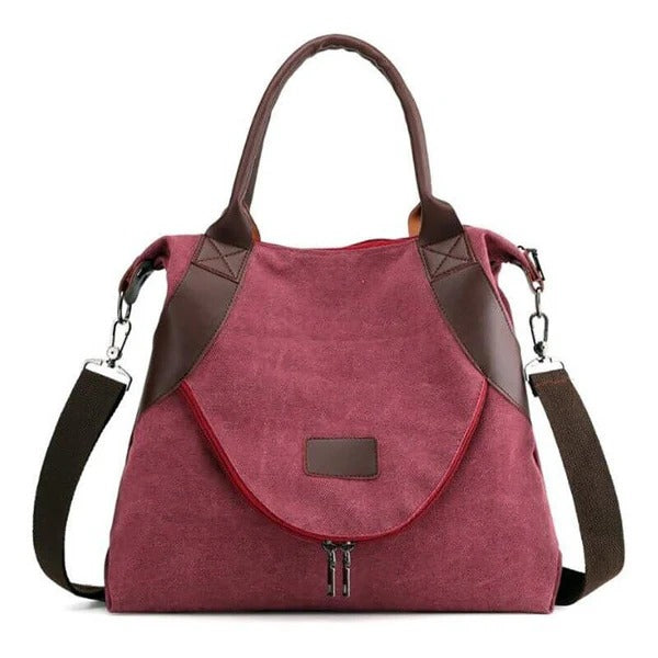 Women's Large Shoulder Bag with Pocket and Zipper