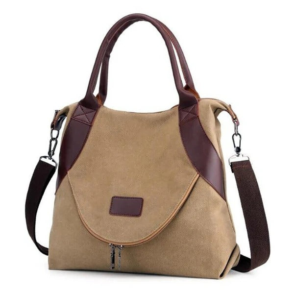 Women's Large Shoulder Bag with Pocket and Zipper