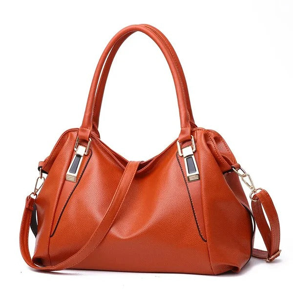 Women's Solid Colour Tote Shoulder Bag with Adjustable Strap