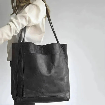 Women's Solid Colour Shoulder Bag with Button